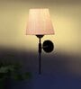 Antique Gold Wall Lamp with White Jute shade