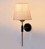 Antique Gold Wall Lamp with White Jute shade