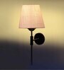 Antique Gold Wall Lamp with White Jute shade