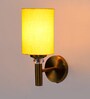 Antique Gold Wall Lamp with Yellow cotton shade