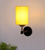 Antique Gold Wall Lamp with Yellow cotton shade