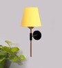 Antique Gold Wall Lamp with Yellow cotton shade