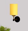 Antique Gold Wall Lamp with Yellow cotton shade