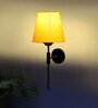 Antique Gold Wall Lamp with Yellow cotton shade