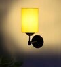 Antique Gold Wall Lamp with Yellow cotton shade