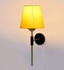 Antique Gold Wall Lamp with Yellow cotton shade