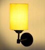 Antique Gold Wall Lamp with Yellow cotton shade