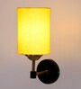 Antique Gold Wall Lamp with Yellow cotton shade