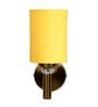 Antique Gold Wall Lamp with Yellow cotton shade