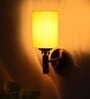 Antique Gold Wall Lamp with Yellow cotton shade