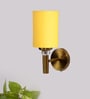 Antique Gold Wall Lamp with Yellow cotton shade