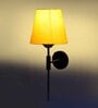 Antique Gold Wall Lamp with Yellow cotton shade