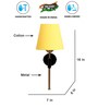 Antique Gold Wall Lamp with Yellow cotton shade