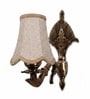 Antique Gold Wall Light with Beige Jute Shade