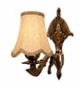 Antique Gold Wall Light with Beige Jute Shade