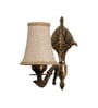 Antique Gold Wall Sconce with Beige Jute Shade for Hotel & Guest Room