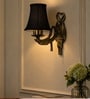 Antique Gold Wall Sconce with Black Cotton Fabric Shade for Home & Office