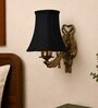 Antique Gold Wall Sconce with Black Cotton Fabric Shade for Home & Office