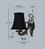 Antique Gold Wall Sconce with Black Cotton Fabric Shade for Home & Office