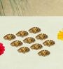 Antique Golden Aluminium Diya In Antique Golden Finish Set of 10,