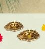 Antique Golden Aluminium Diya In Antique Golden Finish Set Of 2