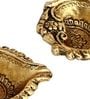Antique Golden Aluminium Diya In Antique Golden Finish Set of 2,