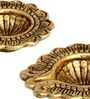 Antique Golden Aluminium Diya In Antique Golden Finish Set Of 2