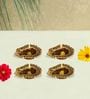 Antique Golden Aluminium Diya In Antique Golden Finish Set of 4,