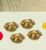 Antique Golden Aluminium Incense Holder In Antique Golden Finish Set of 4,
