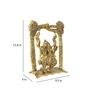 Antique Golden Aluminium Radha Krishna On A Swing Carved In Antique Golden Finish Idol