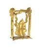 Antique Golden Aluminium Radha Krishna On A Swing Carved In Antique Golden Finish Idol