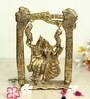 Antique Golden Aluminium Radha Krishna On A Swing Carved In Antique Golden Finish Idol
