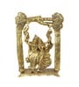 Antique Golden Aluminium Radha Krishna On A Swing Carved In Antique Golden Finish Idol