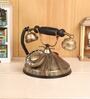 Antique Golden Round Base Brass & Wood Dummy Retro Telephone
