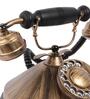 Antique Golden Round Base Brass & Wood Dummy Retro Telephone