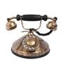 Antique Golden Round Base Brass & Wood Dummy Retro Telephone