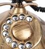 Antique Golden Round Base Brass & Wood Dummy Retro Telephone
