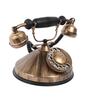 Antique Golden Round Base Brass & Wood Dummy Retro Telephone