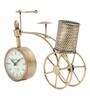 Antique Cycle Golden Iron Pen stand with Clock
