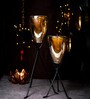 Antique Iron & Glass T- Light Holder (Black)