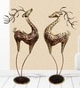 Antique Iron Pair Of Deer Set Of 2,