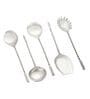 Antique Matt Finish Stainless Steel Twisted Handle Serving Spoons Set of Five