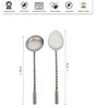 Antique Matt Finish Stainless Steel Twisted Handle Serving Spoons Set of Five