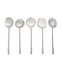 Antique Matt Finish Stainless Steel Twisted Handle Serving Spoons Set of Five