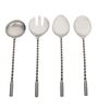 Antique Matt Finish Stainless Steel Twisted Handle Serving Spoons Set of Four
