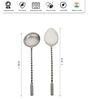 Antique Matt Finish Stainless Steel Twisted Handle Serving Spoons Set of Four