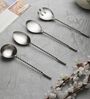 Antique Matt Finish Stainless Steel Twisted Handle Serving Spoons Set of Four