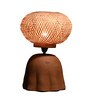 Louise Brown Bamboo Shade Table Lamp With Teracotta Base