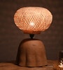 Louise Brown Bamboo Shade Table Lamp With Teracotta Base