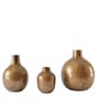 Antique Set of 3 Gold Metal Vase